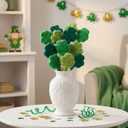 12 Pcs St Patricks Day Picks Felt Clover Picks Shamrock Flower Felt Stick Use as Gift Artificial Bouquet Centerpiece Vase Filler Cake Topper DIY Crafting St. Patrick's Day Decor (Green)