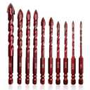 FEWELL Masonry Drill Bits 10 Pcs, Concrete Drill Bit Set Size 1/8" to 1/2", Professional High Cobalt Drill Bit Set for Tile Glass/Metal Brick Concrete Ceramic Plastic Wood