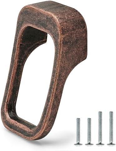 FURFITT 6 Pack Antique Copper Cabinet Pulls 5/8 Inch(16mm) Hole Center Retro Red Bronze Drawer Dresser Handles Vintage Cabinet Hardware Kitchen Cupboard Bathroom Furniture