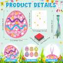 Ctosree 24 Sets Easter Egg Crafts Kit DIY Tissue Paper Crafts Make Your Own Easter Egg Hanging Ornaments for Home Game Activities Art Project Decoration
