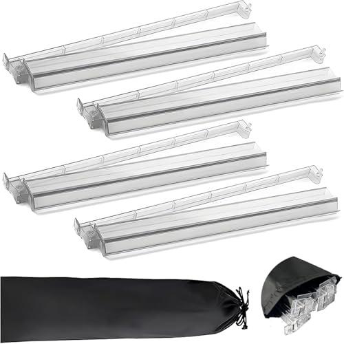 HUIZHOUMOO Set of 4 Mahjong Tile Holder, Acrylic Mahjong Racks with Pushers 18" Comes with Storage Bag, Enhanced wear Resistance, Suitable for Parties, Birthdays, Thanksgiving, Christmas