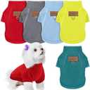 Sunnymove 5 Pcs Fleece Dogs Sweaters for Small Medium Large Puppy Cat Pet Winter Soft Warm Pullover Jumper Turtleneck Sweatshirt Clothes Apparel Outfit (Medium)