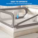 3-Piece King Size Bed Rails for Toddlers, with Headboard Rod -Height Adjustable Baby' Safety Bed Rails Guard for King Size Bed(3Pack 78.7"x78.7"x74.8"-Gray)