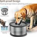 4.5L Dog Water Bowl No Spill 1.2 Gallon Stainless Steel Water Bowl for Dogs 150oz No Mess Slow Water Feeder with Anti-Slip Mat for Messy Drinkers 4.5L+2 Filters