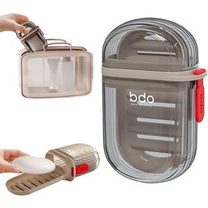 2 x Travel Soap Case,Portable Leakproof Bar Soap Holder Container Box Dish with Lid for Home Bathroom Gym Camping Vacation Travel Essentials,Travel Essentials (Transparency)