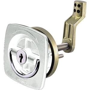 Perko 0931DP1WHT Flush Lock with Offset Cam Bar and Flexible Polymer Strike - White