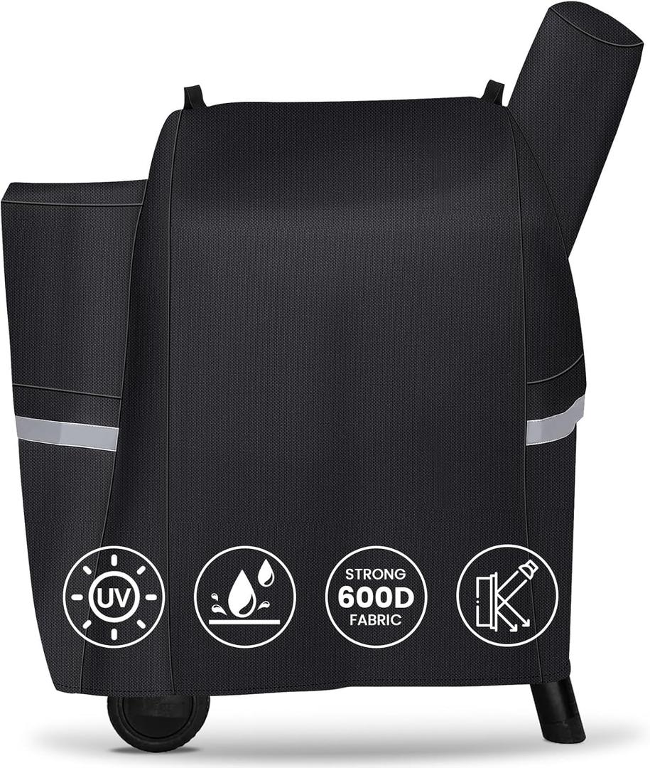QuliMetal Grill Cover for Traeger Pro 22/575 Series - 600D Heavy Duty Waterproof BBQ Grill Cover for Treager Pro 22/575,Z Grills 550B and More Weather Outdoor Wood Pellet Smoker Protector