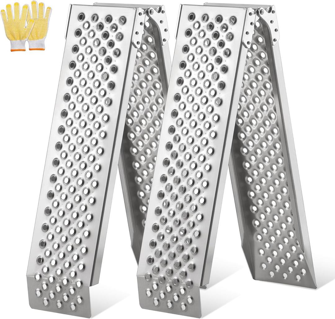 LEMNISCATE Loading Ramps for Pickup Trucks, 2PCS, Portable Aluminum Ramps, 1500lbs Capacity, Truck Ramp for Lawn Mower, Motorcycle, Dirt Bike, Carts, 63''L x 8.5''W