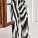 PRETTYGARDEN Women's Wide Leg Lounge Pants Spring Summer Drawstring Elastic Waist Comfy Striped Pajama Bottoms Trendy Clothes (S)