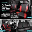 Customized for Toyota Sienna Seat Covers 2021-2026 Sienna 7 Seats 3 Row, Leather Car Seat Covers Waterproof Seat Covers Full Set for Cars, Car Seat Protectors, Airbag Compatible(BlackRed)