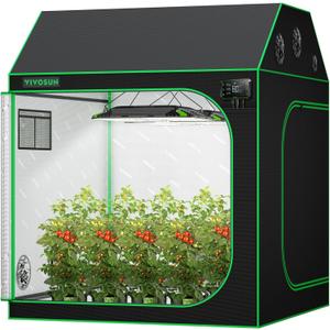 VIVOSUN R556 5x5 Grow Tent, 60"x60"x72" Roof Cube Tent with Observation Window and Floor Tray for Hydroponics Indoor Plant for VSF6450