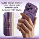 for iPhone 17 Pro Max Case for Women Girls,Compatible with MagSafe,Camera Control,Full Camera Protection, Cute Wave Magnetic Phone Case for iPhone 17 Pro Max,Dark Purple