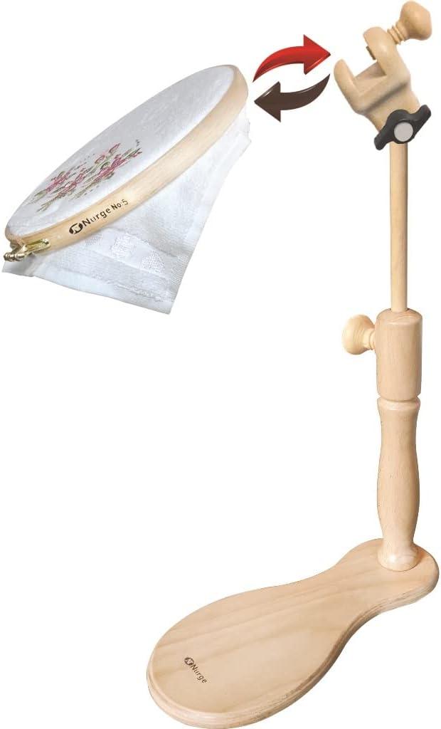 Adjustable Embroidery Table Stand, Cross Stitch Hoop Stand, Embroidery Hoop Holder. Hand Polished Natural Wood (190-1 Embroidery Stand)