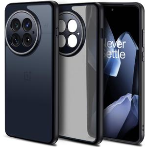 for OnePlus 13 5G Case, Translucent Matte Shockproof Bumper Case with Camera Cover for One Plus 13, Slim Thin Yet Military Grade Drop Proof Silicone Phone Cover - Black