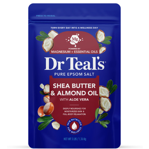 Dr Teal's Epsom Salt Magnesium Soak, Soften & Moisturize with Shea Butter & Almond Oil, 3 lbs (48 Ounce (Pack of 1))