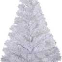 2ft White Artificial Christmas Tree,Mini Tabletop Xmas Pine Tree with 80 Branch Tips and Plastic Stand for Indoor and Outdoor Decoration