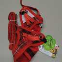 EXPAWLORER Classic Plaid Puppy Harness - Small Dog Harness and Leash Set - Dog Collar and Leash Set with AirTag Holder, Soft Padded Step in Dog Vest Harness No Pull Reflective for Outdoor, Red S