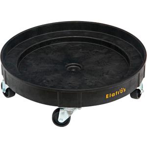 ELAFROS 30 Gallon and 55 Gallon Heavy Duty Plastic Drum Dolly Durable Plastic Drum Cart 900 lb. Capacity- Barrel Dolly with 5 Swivel Casters Wheel,Black