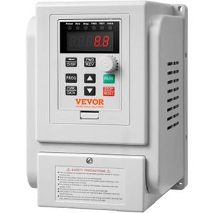 VEVOR VFD 3HP, 2.2KW, 10A, 1 Phase 220V-240V Input to 3 Phase 220V-240V Output Variable Frequency Drive, 0-400Hz VFD for AC Motor Speed Control