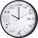 Math Wall Clock Mathematical Equations,Silent No Ticking 12Inch Quartz Battery Operated Round Modern Home Office Classroom Decor