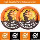 Serves 32 Halloween Party Plates Paper Plates Disposable Plates, 7''Round Plate Party Supplies