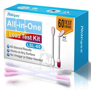 AAwipes Lead Test Kit All-in-1 60 Swabs, Accurate Results in 30 Seconds at Home Lead Testing Kit for Dishes Works for All Surfaces No Vinegar or Water Needed