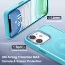Newfuture Designed for iPhone 11 Case with Strong Magnetic [13 FT Military Drop Protection] [Compatible with Magsafe] Slim Translucent Matte Shockproof with Anti-Fingerprint Phone Case, Lake Blue