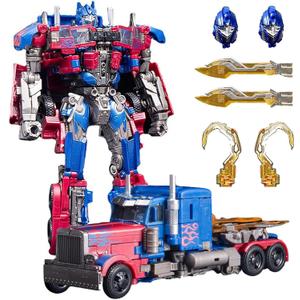 QCCX Car Robot Toys, Deformation Toy Cars, Action Figure with Two Extra Interchangeable Head - Part of Alloy