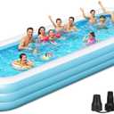 Large Inflatable Pool 180" x 76" x 22" Oversized Swimming Pool for Kids and Adult, Family Blow Up Pool with Air Pump, Durable Thickened Backyard Kiddie Pool for Outdoor, Garden, Summer Water Party