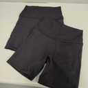 voenxe High Waisted Biker Shorts Women,6" Tummy Control Workout Gym Soft Shorts for Yoga Running,Spandex No Front Seam, 2 Pack (Black) M