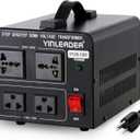 Yinleader 1500W Step Up & Step Down Voltage Transformer Converter 110V to 220V or 220V/230V/240V to 110V/120V Power Converter w/US Power Cord,Circuit Breaker Protection