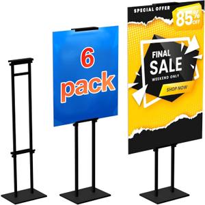 GUOHONG 6Pack Poster Stand for Display, Adjustable Floor Stand Sign Holder