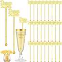 Reallnaive 30 Pcs Prom 2026 Graduation Swizzle Sticks 6 Inch College 2026 Prom Reusable Plastic Cocktail Drink Sticks for Class of 2026 Graduation Party Supplies Decoration
