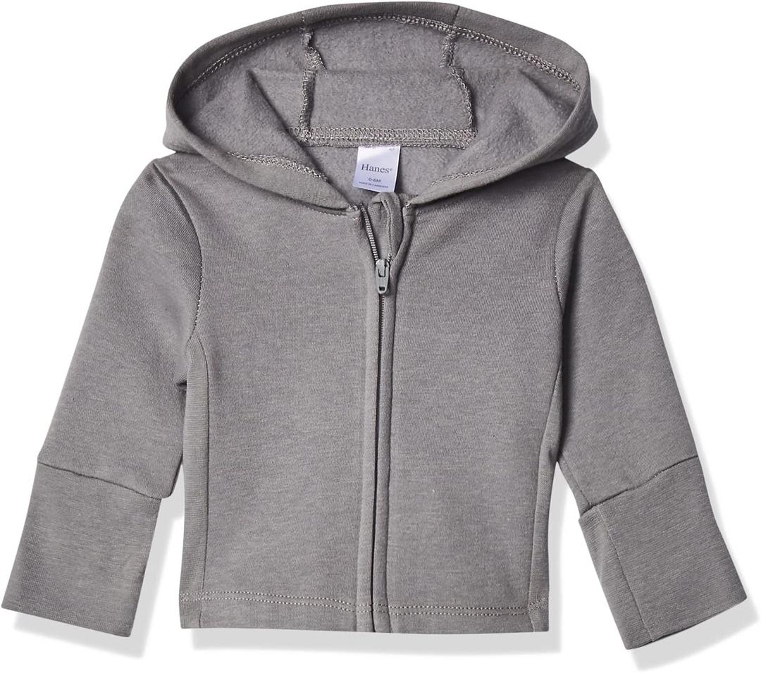Hanes, Zippin Soft 4-way Stretch Fleece Hoodie, Babies and Toddlers (18-24 Months, Charcoal)