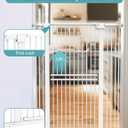 No Pawblems 55" Extra Tall Pet Gate for Cat/Dog, 29-40" Wide Auto Close Tall Dog Gate, 1.37" Ultra Narrow Spacing, NO Drilling Pressure Mounted for Doorways/Hallways, White