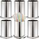 ZEAYEA 6 Pack Stainless Steel Straw Holder, Countertop Straw Dispenser, Drinking Straw Organizer Container for Store, Restaurant, Bar, Home, Kitchen Organizer for Spoons Forks Cutlery Gadgets
