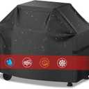 Grill Cover, BBQ Gas Grill Cover for Outdoor Grill, Waterproof, Anti-UV, Rip-Proof, Fade Resistant Material, Barbecue Cover with Hook-and-Loop Straps & Adjustable Hem Drawstring, Black 134*66*89 cm
