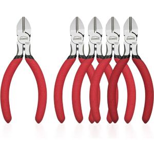 5 inch Wire Cutters, 5 Pack Diagonal Cutters, Side Cutters, Wire Cutter Set, Wire Snips, Small Diagonal Cutters with Spring Loaded, Diagonal Cutting Pliers for Crafts, Jewelry Making