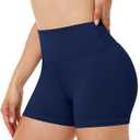 Runhit Women's Workout Biker Shorts - 3"/5"/8" High Waisted Tummy Control Spandex Booty Shorts for Volleyball Gym Yoga Dance (Blue, XS)