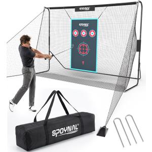 Golf Practice Net 10×7ft with Auto Ball Return, Portable Golf Net for Backyard & Indoor Training, Heavy-Duty Golf Hitting Net with Target Cloth & Carry Bag for Driving, Chipping & Swing Practice
