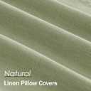 ANRODUO Pack of 2 Decorative Linen Pillow Covers Seeding Green Euro Sham Neutral Farmhouse Boho Soild Cushion Case Soft Accent Pillowcase for Couch Sofa Bedroom Living Room Home Decor 22 x 22 Inch