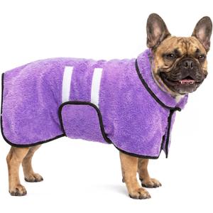 Dog Bathrobe, Super Absorbent for Small to Large Dogs, Light Purple, S
