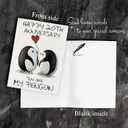 Handmade 20th Wedding Anniversary Card for Couple, Handcrafted 20 th Anniversary Card Gift for Wife or Husband, Happy 20th Cards for Women and Men, Cute Hand-painted Penguin Card