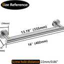 Nolimas Brushed Nickel Bath Towel Bar Single Bars Towel Rack Rod Classic Wall Mounted SUS304 Stainless Steel Bathroom Towel Holder Toilet Kitchen Towel Shelf Single Layer,16 inches
