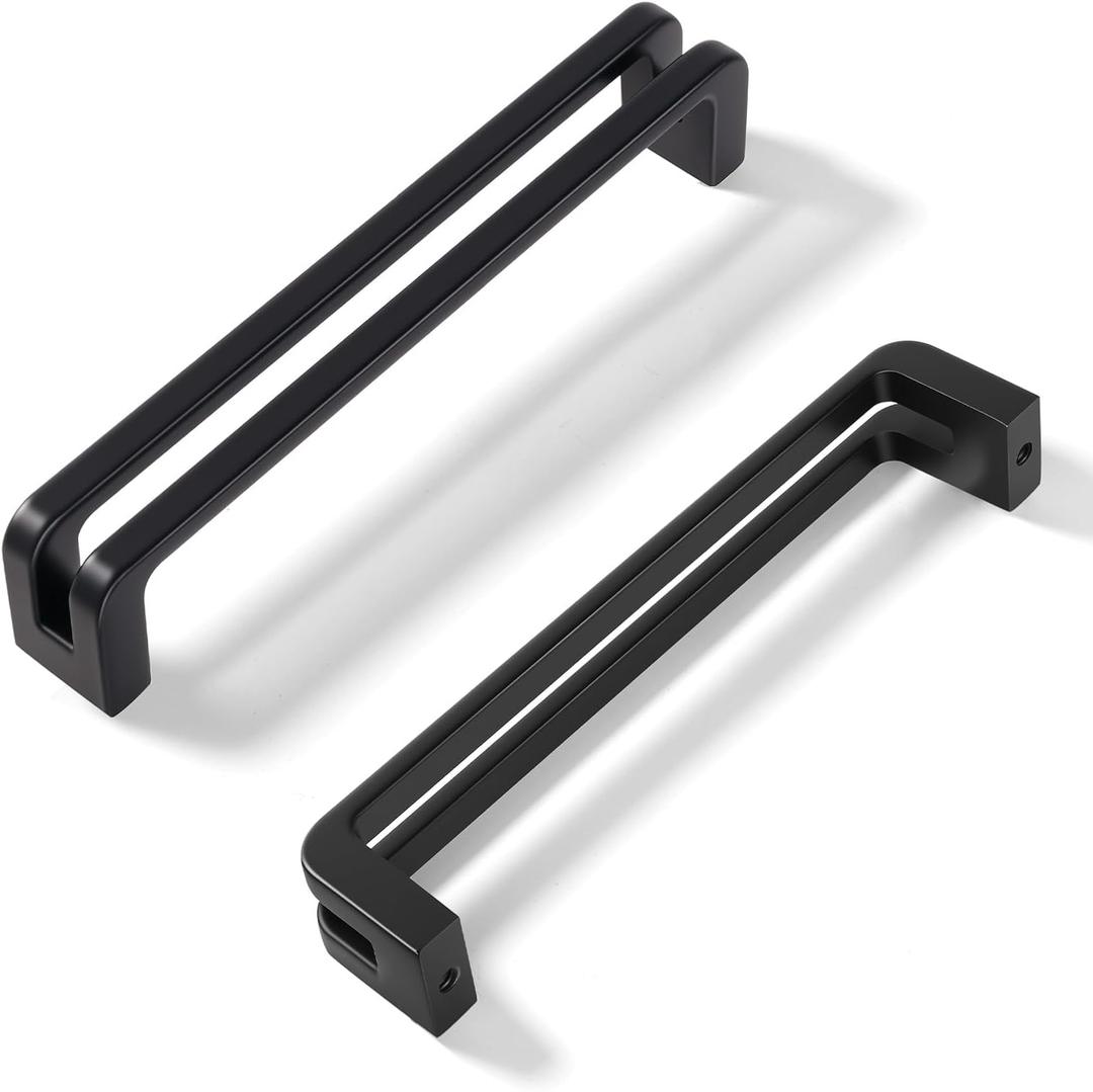 Matte Black zinc Alloy Cabinet pulls,Matte Black 5 Inch 128mm Hole Center Cabinet Handles for Drawer,Cupboard, Wardrobe,Dresser - 6 Pack