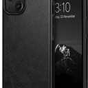 TENDLIN Compatible with iPhone 13 Case Premium Leather TPU Hybrid Case (Black)