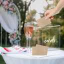Acrylic Card Box Wedding with Slot Elegant Large Blank Clear Gift Card Boxes for Reception, Party, Money Box, Wishing Well, Graduation, Birthday, Baby Shower