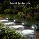 Solar Rock Lights Outdoor – 2 Pack Waterproof LED Landscape Garden Spotlights, Realistic Stone Design, Wireless Solar Powered Pathway Lights for Yard, Walkway, Patio & Lawn Decoration (Auto On/Off)