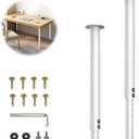 Adjustable Table Legs,Metal Adjustable Height Desk Legs,Adjustable Furniture Legs for Table Computer Desk Dining Table Office Desk(White) (2 pcs 22" -35.5")