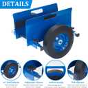 Heavy Duty Panel Dolly Blue Slab Cart 1100LBS Capacity Door Dolly with 10" Solid Wheels, Adjustable Drywall Mover Panel Drywall Cart Material Handling All Terrain